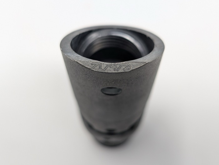 Body breech stamped with a digits-only serial number